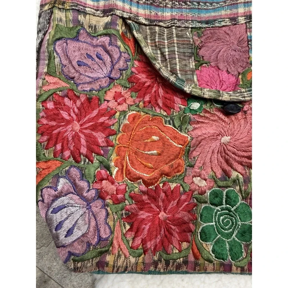Boho Floral Embroidered Hobo Crossbody Patchwork Hippie Tapestry Folk Art Purse